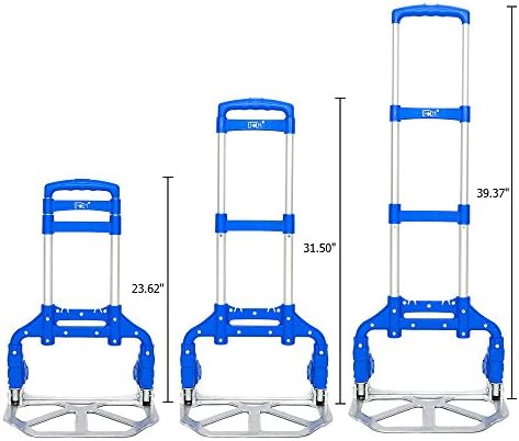 FCH Folding Hand Truck Aluminum Portable Folding Hand Cart 155lbs Capacity Hand Cart and Dolly Ideal for Home, Auto, Office,Travel Use,Blue - Image 6