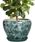 Ceramic Planter, 10 Inch Pots for Plants Indoor, Bubble Green by Thirtypot