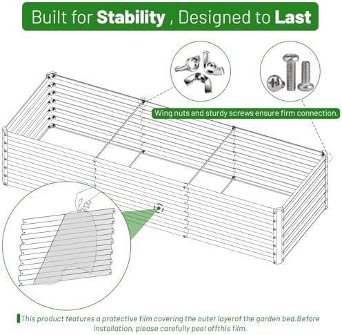 SnugNiture 2-Pack 6x2x2FT Galvanized Raised Garden Bed Kit, Metal Planter Box for Planting Plants Vegetables, Brown - Image 5