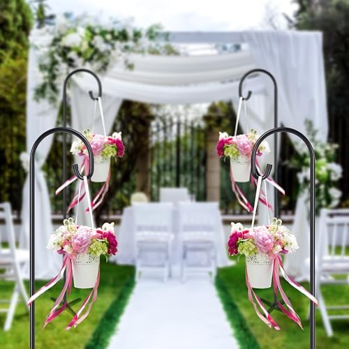Ottsuls Shepherd-Hooks Adjustable for Bird-Feeder Lantern Plant-Hook Garden-Stake - Plant Stand Hanger for Outdoor Flower Basket, Bird Feeder Hanger Weddings Décor - Image 7