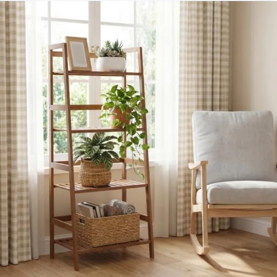 4-Tier Bamboo Plant Rack with Guardrails 48x32x114cm - Image 3