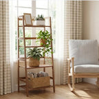 4-Tier Bamboo Plant Rack with Guardrails 48x32x114cm - Image 3
