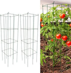 46" Height 12" Width 2PCS Green Square Folding Tomato Cage,Plant Support Stake Tower by MTBSUPPLY