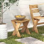 Furinno TIOMAN Compact Patio Table with X-Leg, Easy Assembly, Pine Wood - Image 2