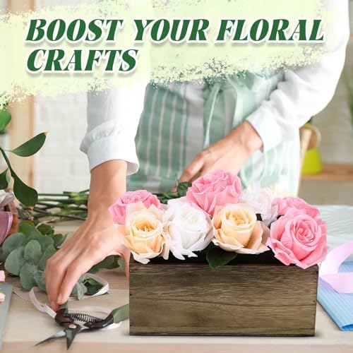 Havawish 10 Sets 10 x 4 x 4 in Wood Rectangular Planter Boxes Bulk Wood Flower Box Centerpiece Vases with Floral Foam Blocks Rustic Flower Pot Indoor Window for Wedding Arrangement - Image 6