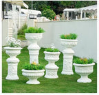 Roman Column Pedestal and Planter Urn, Magnesium Oxide, White - Image 3