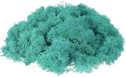 uxcell Preserved Reindeer Moss, 17.6oz Fake Moss for Crafts Artificial Dried Moss for Decoration Terrariums Potted Plants, Blue by uxcell