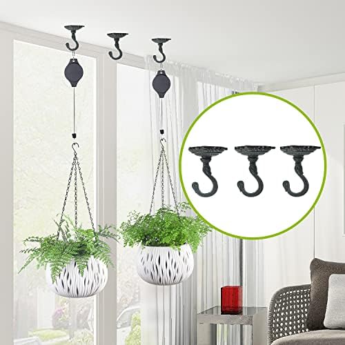Sungmor 3PC Wall Mount Ceiling Hooks, Cast Iron Plant Bracket, Heavy Duty Plant Hook Hanger, Decorative Vintage Hooks for Hanging Planters, Bird Feeders, Lanterns, Wind Chimes - Image 3