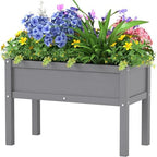 Small HDPE Raised Garden Bed, Elevated Planter Box with Legs, Outdoor All-Weather Planter Raised Beds for Seeds, Herbs, Flowers, Vegetables (Grey) by BIVODA
