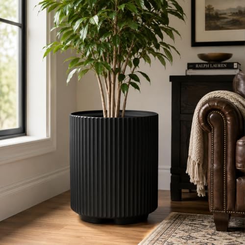 Kozyard Double-Layer Round Planter 16"H Plant Pots for Indoor Outdoor Porch - Image 3