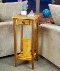 2-Tier Solid Acacia Plant Stand w/Drawer by FairwayAvenueHome