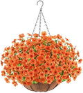 AGIRL Fall Artificial Hanging Flowers with Baskets for Outdoors(Orange) by AGIRL