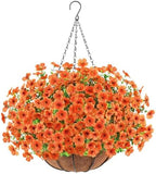 AGIRL Fall Artificial Hanging Flowers with Baskets for Outdoors(Orange) by AGIRL