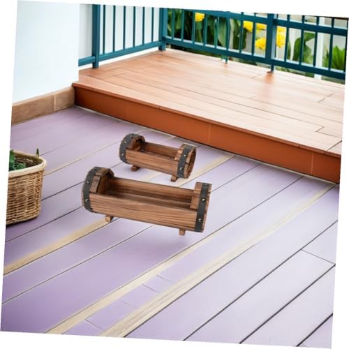 NUOBESTY Garden Planter Xmas 2pcs Set Half Barrel Wooden Box for Plants - Image 6