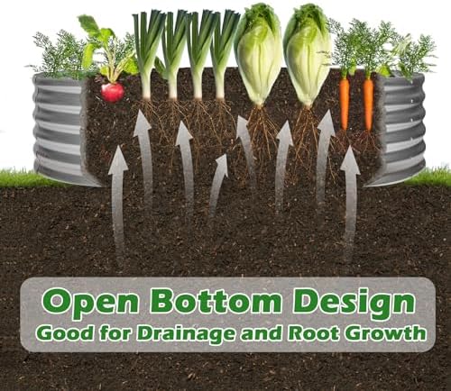 4x4x1ft Round Raised Garden Beds Outdoor Steel Fire Pit Ring Flower Planter - Image 3