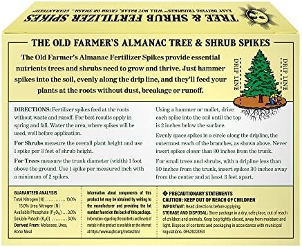 The Old Farmer's Almanac Tree & Shrub Fertilizer Spikes (Box of 24 Spikes - 6 Lbs) (OFA-FS1333-24) - Image 4