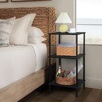 ETELI Tall Side Table with Storage 3 Tier Black End Table Metal Storage Shelves for Living Room Bedroom Bathroom Small Slim Table for Office - Image 6