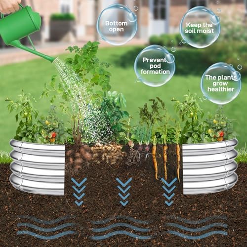 Garden Raised Garden Bed Kits, 4×2×1 FT Metal Raised Planter Bed for Vegetables Flowers Ground Planter Box-Modern, Metal Planter Box for Vegetables, Flowers, Herbs, 2 Pack, Classic Silver - Image 6