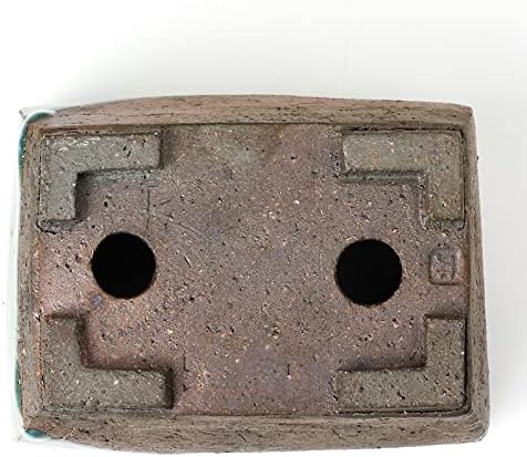 Wazakura Tokoname Series Small Handmade Rectangular Glazed Bonsai Pot - Image 4