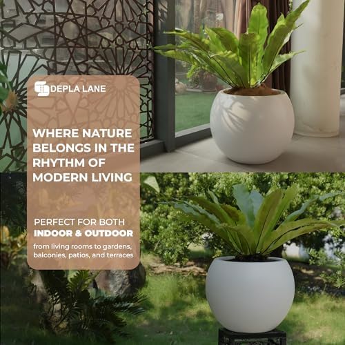 Marlo Fiberstone Round Planter, Smooth Matte Finishes (S, White) - Image 6