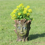 Tree Face Planter with Drainage Holes, 7.87 x 3.93 x 1.96 inches, Resin Garden Flower Pot, Indoor Outdoor Decorative Vase for Plants (xiao) - Image 5