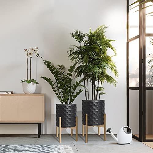 Oakrain Planters for Indoor Plants, Set of 2 Decorative Metal Planter Pots - Image 5