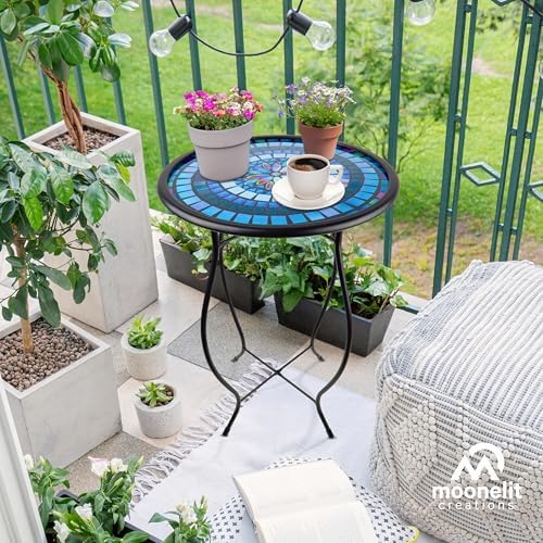 Mosaic Glass Accent Side Table & Plant Stand - Image 2