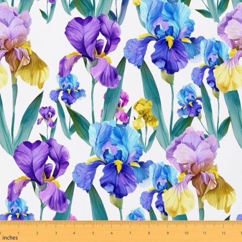 The Yard Romantic Botanical Decorative Fabric - Iris Hyacinth Indoor by Erosebridal
