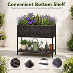 Rattan Wicker Raised Storage Garden Bed 3x1.5x2.5 ft Planter Box - Image 6