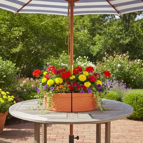 Patio Umbrella Planters Set, Terracotta Color, Country Style - Image 4