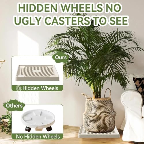 14.5" SquarePlant Caddy Beige with Hidden Wheels & Garden Tools Set - Image 6