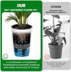 Set of 4 Tall 16 Inch Self-Watering Flower Pots – Large White Planters with Built-in Drainage & Water Level Gauge – Compatible for Indoor and Outdoor Plants – Patio, Balcony, Living Room - Image 2