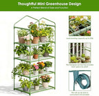 4 Tier Mini Greenhouse, 27 x 19 x 62 Inch Portable Green House with PVC Cover and Steel Frame for Indoor Outdoor Plants, Seedlings, Herbs, Vegetables - Image 4