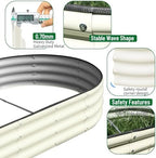 SnugNiture 2 Pcs 6x3x1ft Oval Metal Raised Garden Bed for Vegetables, White - Image 3
