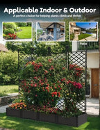 4 PCS Raised Garden Bed with Trellis & Privacy Screen, 66" w x 63" Tall Vertical Garden Planter Box for Climbing Plants - Sturdy Lightweight Outdoor Planter for Vegetables, Flowers on Patio, Balcony - Image 7