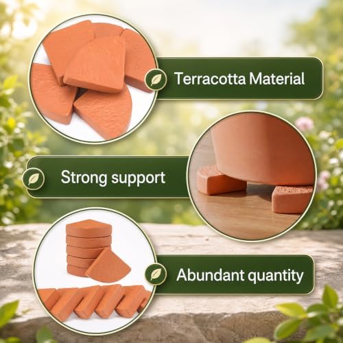 LemonRoad 12 Set Terra Cotta Cement Pot Feet for Outdoor Planters, Sector - Image 3