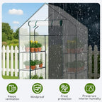 Outvita Walk-in Greenhouse, 3 Tiers 4 Shelves, Durable PE, 56"x29"x77" - Image 3