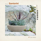 ARBORA 26" Santorini Bowl Planter - Lightweight Polyresin Large Outdoor Pot - Image 3