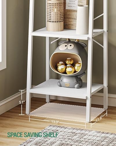 Hzuaneri Ladder Shelf, Bookshelf, Freestanding Corner Storage Shelf - Image 5