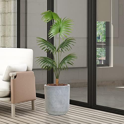 Round Concrete Planter Pot, Large Cement Planter Containers with Drainage Hole for Indoor Plants & Outdoor,12.3" H, Slate Gray - Image 2