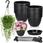 Roshtia 12 Pcs 8.3 Inch Plastic Hanging Pots for Plants Bulk with Hooks by Roshtia