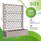 Elevated Raised Garden Bed,Outdoor Large Resin Patio Planter Box Stand Divisible with Drain Plug,Water Monitor for Plants Vegetables Flowers Fruits(Grey) - Image 2