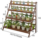 HUHJYUGE Bamboo Plant Stand Flower Pots Holder Display Shelf, Ladder Shelf Plants Organizer Rack for Patio Balcony Garden Home, Bookcase Planter Storage Shelving (4Tiers 102cm) - Image 7