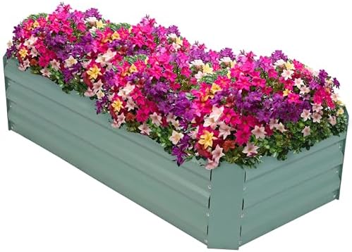 Sunnydaze Rectangle Galvanized Raised Garden Bed for Vegetables & Flowers by SunnydazeDecor
