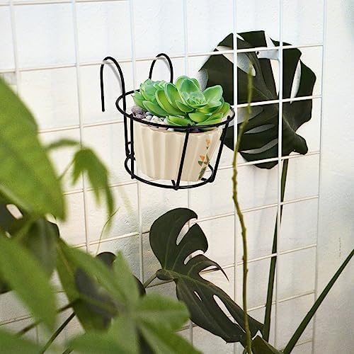 DOITOOL 2 Pack Metal Flowerpot Stand Hanging Railing Planters Wire Pot Holders for Balcony Outdoor Garden Tabletop Decoration 8.66X6.29X5.9 Inch - Image 7