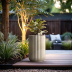 Kante Large Round Column Weathered Concrete Planter 21.7" Tall, Outdoor - Image 6