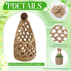 12 Pieces 4 Inch Cotton Rope Macrame Plant Hangers Wall Planters - Image 2