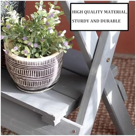 Plant Stand Indoor, Wood Plant Stand, Foldable Plant Shelf,Flower Pot Display Shelf Rack, Garden Patio Storage Cabinet, for Porch, Greenhouse(59.6x43x66cm) - Image 5