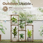 Bamworld Tall Plant Stand Indoor Wood Shelf Outdoor Tiered Rack - Image 4