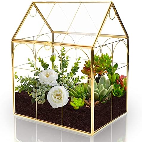 Geometric Plant Terrarium with Lid, House Succulent Terrarium Kit by HighFree